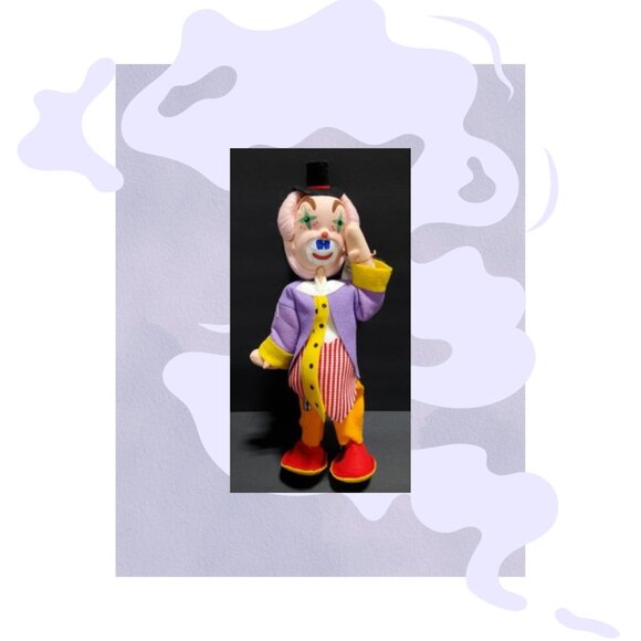 Rare Vintage Holiday Fair Hobo Clown Doll Japan Like New MCM Collectible - Picture 1 of 8